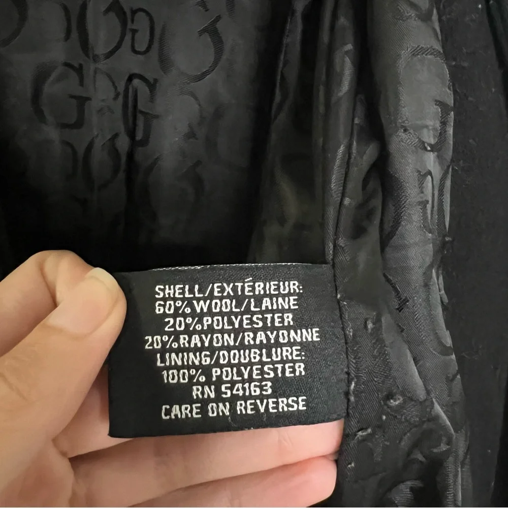 Guess Classic Black Pea Coat - Picture 12 of 14
